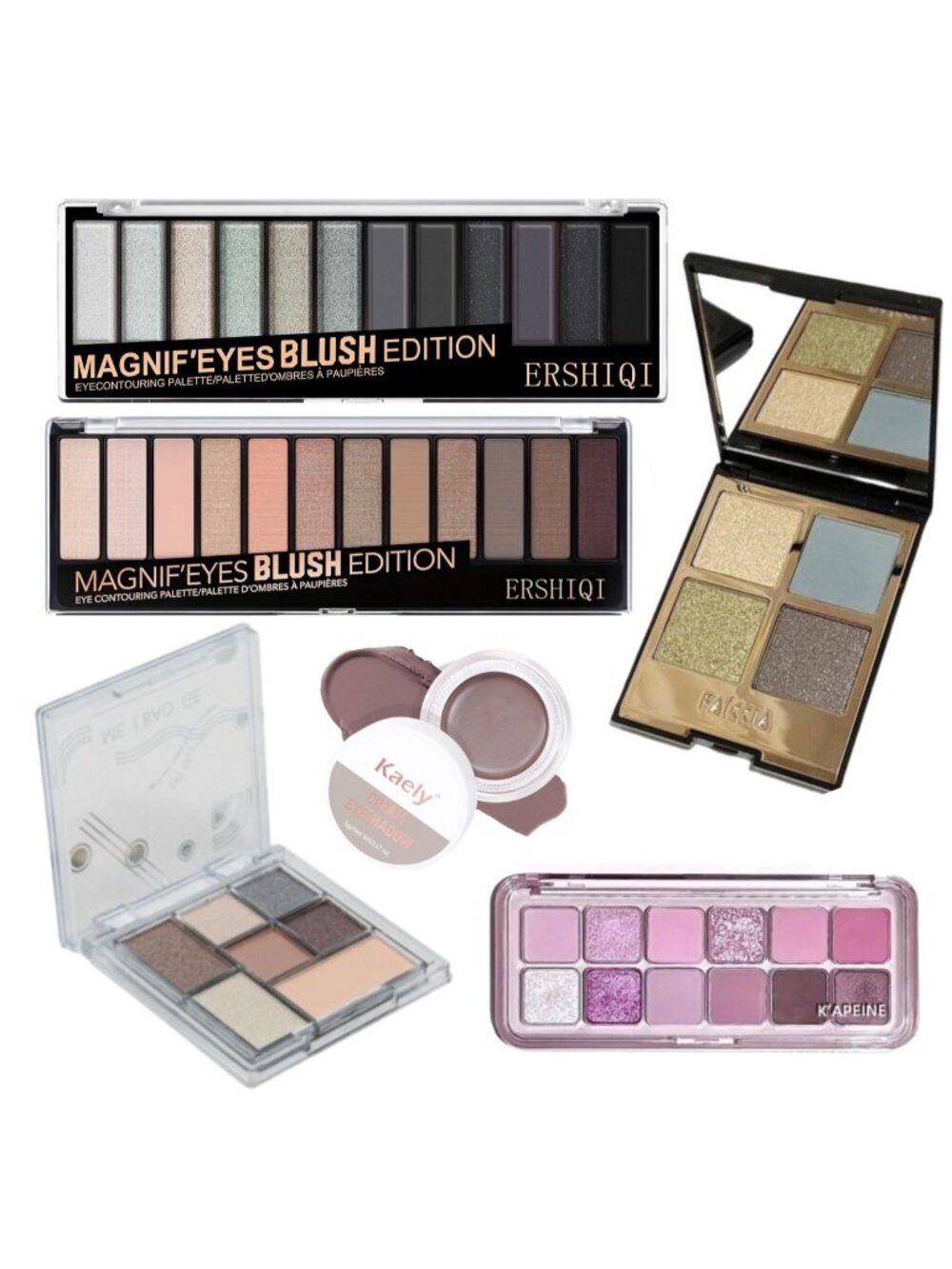 6 Piece Eyeshadow Set Palette Cream Matte Shimmer Neutral Pink Bulk Eye Makeup